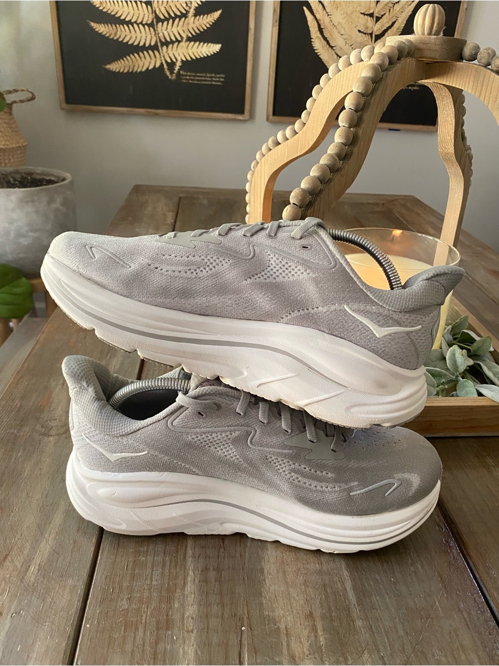 Hoka Clifton 10 Running Athletic Sneakers Shoes Mens 9 4E X Wide Stellar Grey - Picture 5 of 8